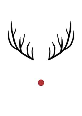 Rudolph Minimalist Christmas Icon