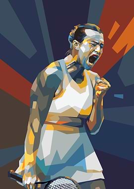 Aryna Sabalenka in colorful art