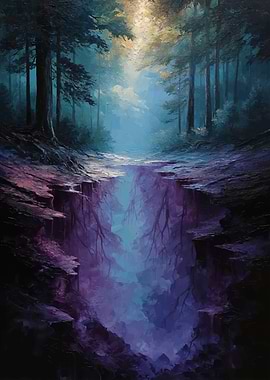 Mystical Forest Abyss Painting