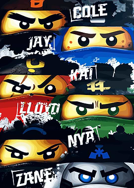 Ninjago Character Eyes Collage