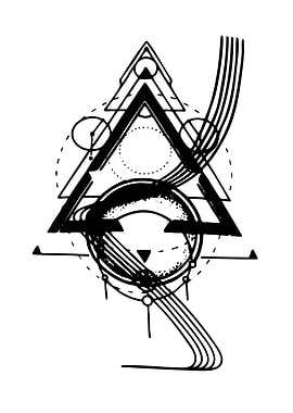 Abstract Geometric Black and White Design