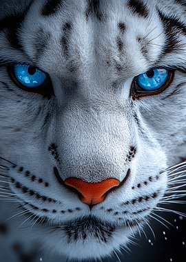 Close-up of a White Tiger Face