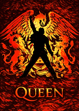 Queen Band Crest Silhouette Art