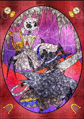 Stained Glass Spider Characters Illustration