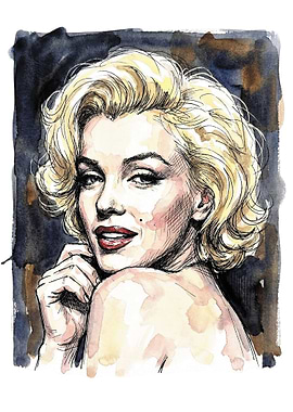 Marilyn Monroe Watercolor Portrait