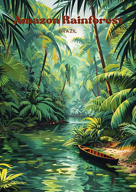 Amazon Rainforest Brazil Illustration