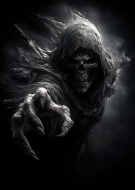 Grim Reaper in Dark Monochrome
