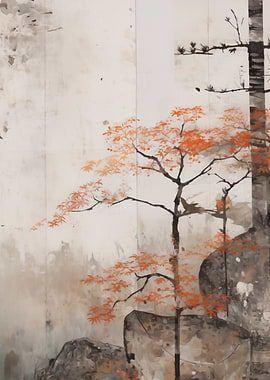 Autumn Trees and Rocks