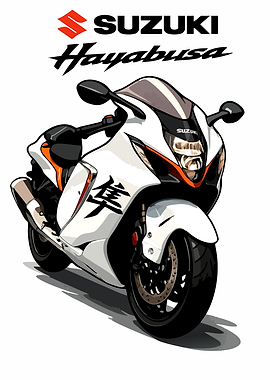 Suzuki Hayabusa Motorcycle Illustration