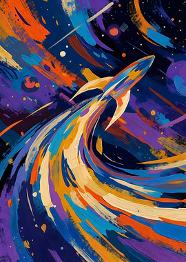 Rocket Launch Painting