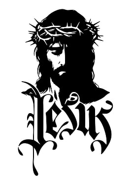 Jesus Christ Portrait with Crown of Thorns