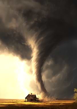 Tornado Approaching a House