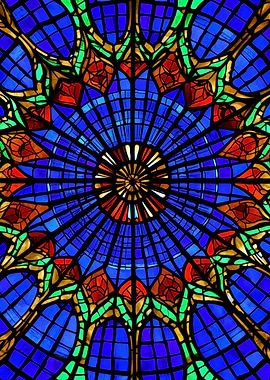 Stained Glass Window Abstract Pattern