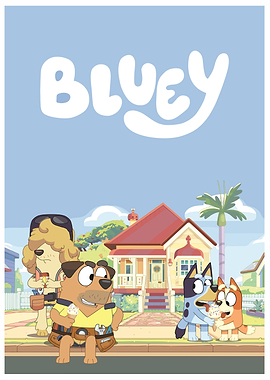 Bluey cartoon characters eating ice cream