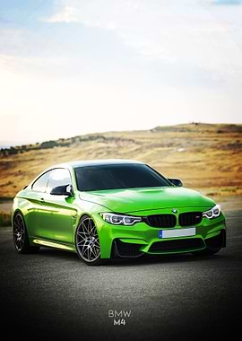 Green BMW M4 Poster