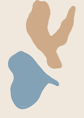 Abstract Shapes in Blue and Beige