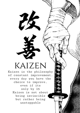 Kaizen Philosophy with Samurai Sword