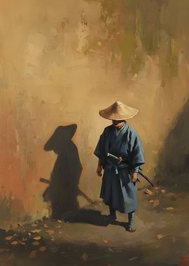 Samurai Warrior with Shadow