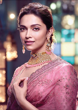 Deepika Padukone in Pink Saree
