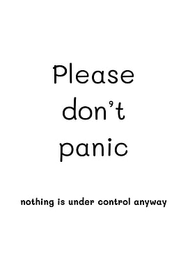 Please don't panic text art