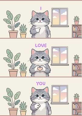 Cute Cat Love Message