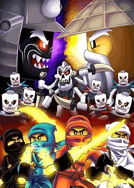 Ninjago Cartoon Battle Scene
