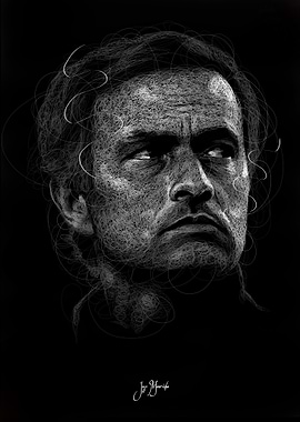 Jose Mourinho Scribble Portrait