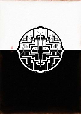 Abstract Black and White Geometric Design