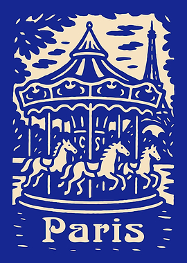 Paris Carousel Illustration