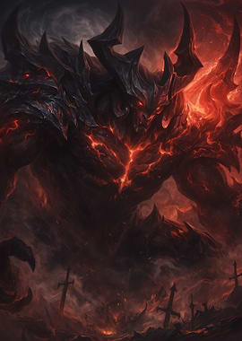 Fiery Demon in a Graveyard