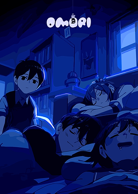 Omori characters sleeping in a room