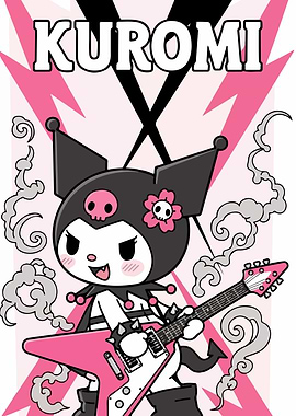 Kuromi Rock Star Cartoon Illustration