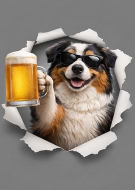 Cool Dog with Beer Mug