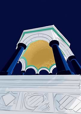 Architectural Structure with Columns and Arches