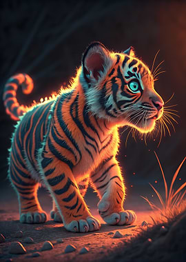 Cute Tiger Cub Portrait