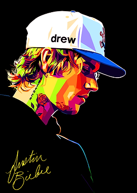 Justin Bieber Colorful Portrait