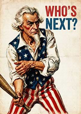 Uncle Sam with Baseball Bat Poster