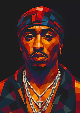 Tupac Shakur Geometric Portrait