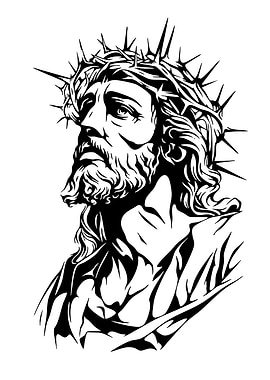 Jesus Christ Portrait with Crown of Thorns