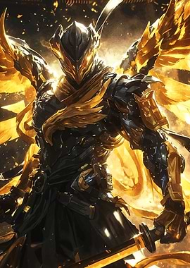 Golden Armored Warrior with Sword