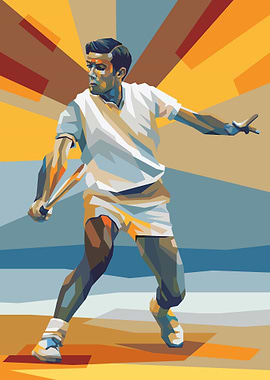 Ken Rosewall in pop art illustration