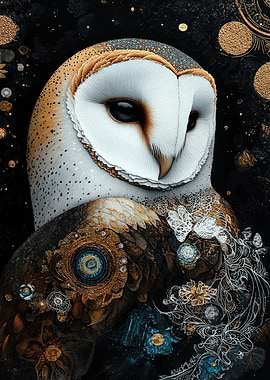 Ornate Barn Owl Portrait