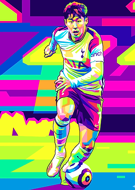 Son Heung-min Pop Art Illustration