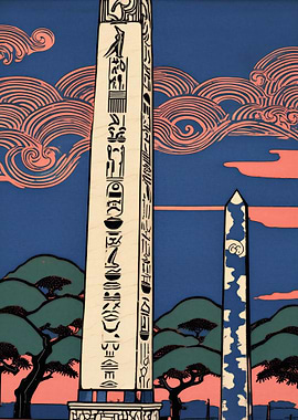 Egyptian Obelisks Art Deco Style