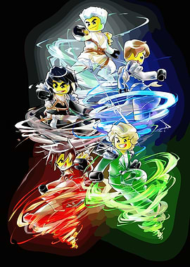 Ninjago Elemental Masters Cartoon Art