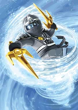 Ninjago Zane with Golden Weapons