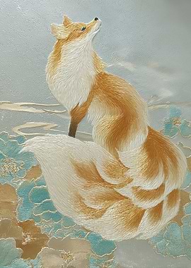 Fox and Floral Embroidery Art