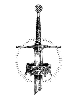 Sword and Crown Black and White