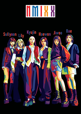 NMIXX Group Portrait Pop Art