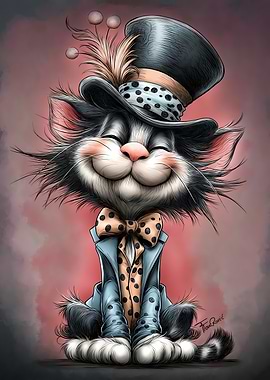 Cat in Top Hat and Suit